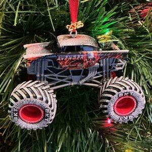 Monster Truck Avenger Black Custom made Christmas ornament w/gift,snow